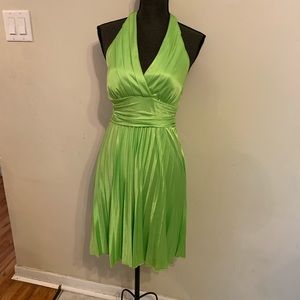Lime Green Halter back dress, preowned